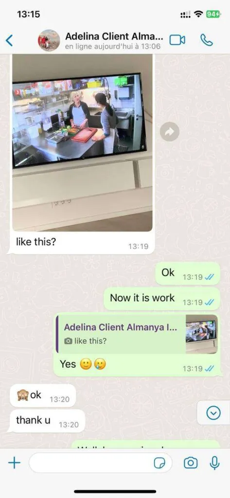 WhatsApp help example for a streaming player 4